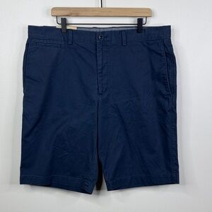 Banana Republic Men's 38 Tall Navy Blue Flat Front Chino Shorts 100% Cotton NWOT